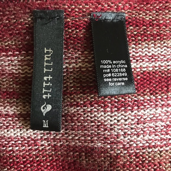 Red southwest boho fringe cardigan sweater medium - Picture 4 of 4